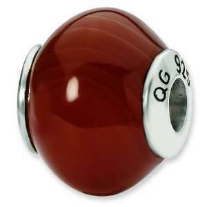    Sterling Silver Reflections Red Brown Agate Stone Bead Jewelry