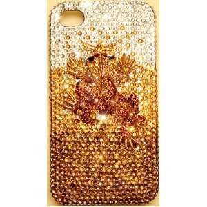  3D BROWN FROG Crystal Case for iPhone 4S & 4 Verizon AT&T 