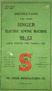 Singer 99 13 Sewing Machine Manual On CD  