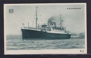 GERMANY 19(?) SS HAMBURG SHIP POSTCARD SEAPOST TO NEW YORK  