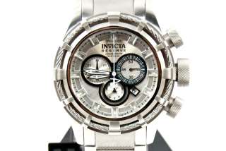 INVICTA 1446 MENS RESERVE SILVER DIAL CHRONOGRAPH BOLT WATCH SWISS 