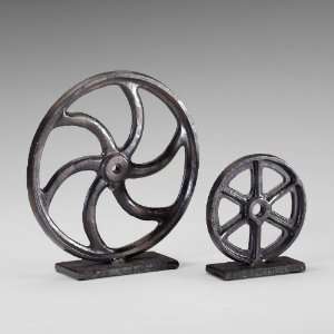  Small Industrial Loft Iron Mechanics Wheel Sculpture