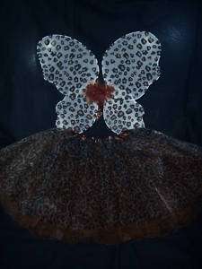 Cheetah Print Tutu Princess Skirt & Fairy Wings Combo!!  