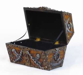 Pirate Skull Jewelry Box Chest Chained Captain Octopus  