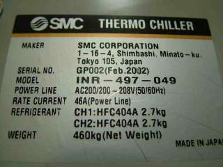 SMC Thermo Chiller INR 497 049 working  