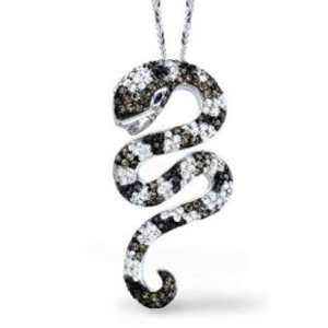  2.30CT Diamond Snake Pendant in 8.7GR of 14K White Gold 