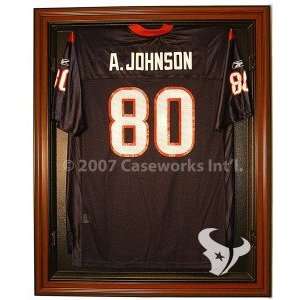  Houston Texans Cabinet Style Jersey Display Case   Brown 