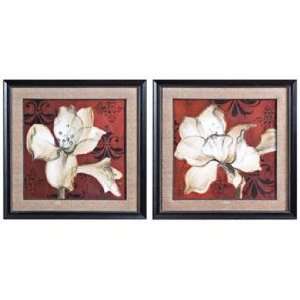  Uttermost Set of 2 Amaryllis on Red 33 1/2 Wide Wall Art 