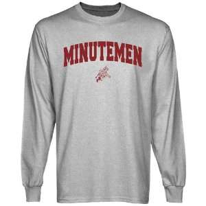   UMass Minutemen Ash Logo Arch Long Sleeve T shirt
