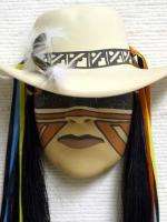This is a simply sensational handbuilt Oklahoma Stomp Dancer clay mask 