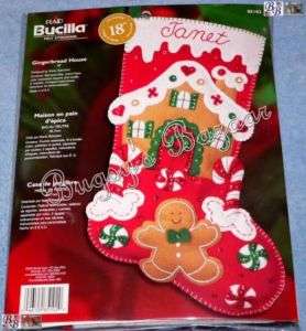 Bucilla GINGERBREAD HOUSE Felt Christmas Stocking Kit  