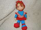 10 stuffed doll red and blue with hat and dress