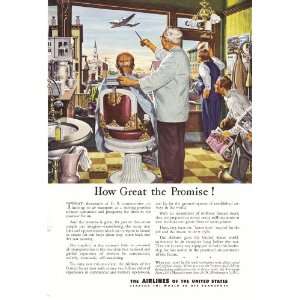  1944 Ad Barbershop How Great the Promise Original Vintage Print Ad 