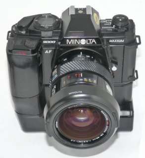 MINOLTA MAXXUM 9000 35mm SLR AF FILM CAMERA W/ 2 MINOLTA ZOOM LENSES 