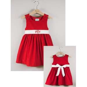  corduroy sash dress   red/white