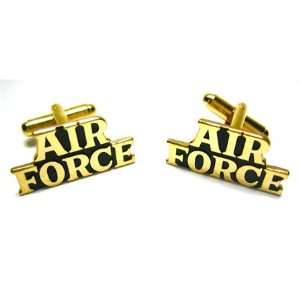    Brass Stamped US Air Force Emblem Military Cufflinks Jewelry