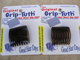 Shell Grip Tuth Side Comb 8 Touching Teeth 1 1/2 2 Packs  4 Combs 