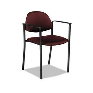   Arm Chair, Burgundy Polypropylene Fabric, 3/Cart