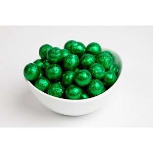 Green Foiled Milk Chocolate Balls (10 Pound Case)  Grocery 