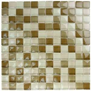  Aqua mosaics   1 x 1 glass mosaic in khaki tan blend 