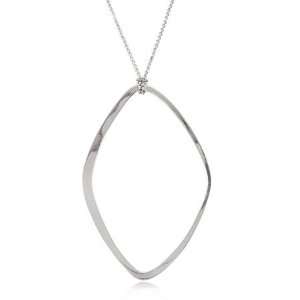    30 Inch Sterling Silver Necklace with Free Form Pendant: Jewelry