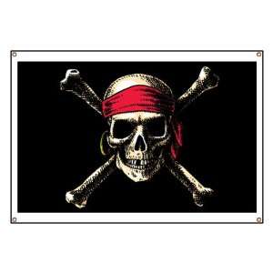  Banner Pirate Skull Crossbones 