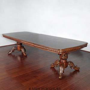 Mahogany French Louis Pedestal Dining Table FREE S/H  