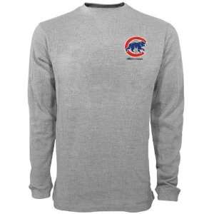 Chicago Cubs Ash Youth Team Logo Long Sleeve Thermal T shirt:  