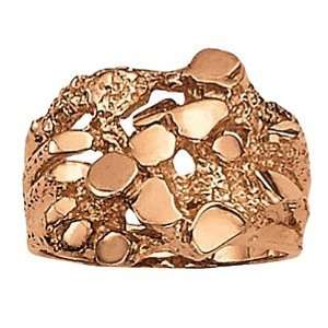  14K Rose Gold Mans Nugget Ring Jewelry
