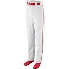   Open Bottom Baseball Softball Pant With Piping, White Red, X Large