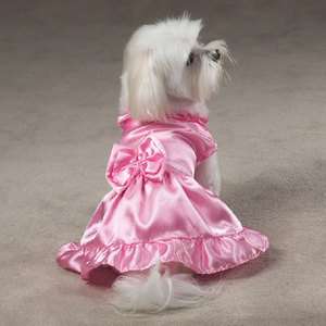 StUnNiNg DOGGIE DOG COSTUME WEDDING BRIDE PRETTY PINK DRESS WITH BOW 