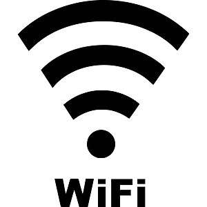 Wifi Antenna Waves Text Vinyl Sticker Decal   Choose Size & Color 