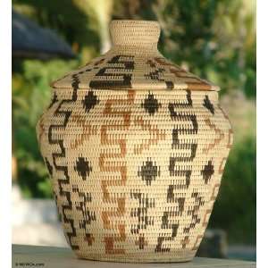  Palm leaf basket, Black and Brown Fancy Home & Kitchen