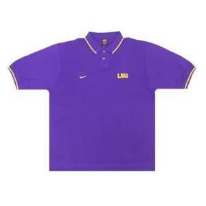  Nike LSU Tigers Purple Team Polo W/Gold Trim: Sports 