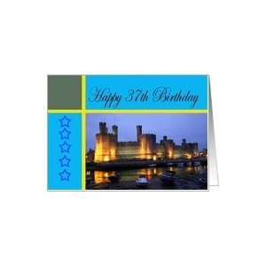  Happy 37th Birthday Caernarfon Castle Card Toys & Games