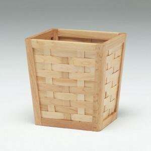  Wood Weaved Wastebasket in Honey Maple