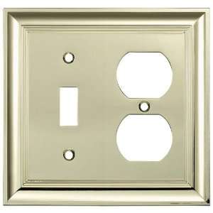 allen + roth 5W x 4 7/8H Polished Brass Combination Metal Wall Plate