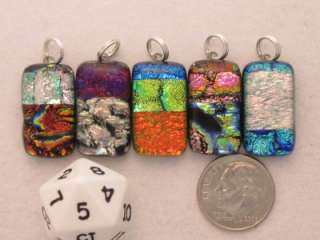 TY HANDCRAFTED FUSED DICHROIC GLASS ARTISTIC PENDANT/FOCAL BEAD LOT 5 