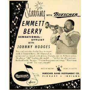  1952 Ad Buescher Instruments Emmett Berry Jazz Trumpet 