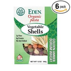 Eden Organic Vegetable Shells, 12 Ounce Packages (Pack of 6)  