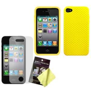 Yellow Watch Band Silicone Skin / Case / Cover & LCD Screen Guard 