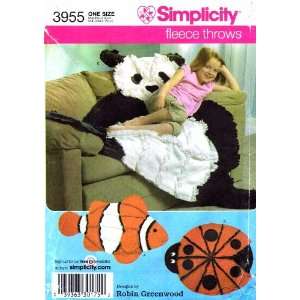   3955 Sewing Pattern Crafts Fleece Throws Arts, Crafts & Sewing