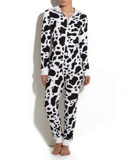 Black Pattern (Black) Cow Print Sleepsuit  252318509  New Look