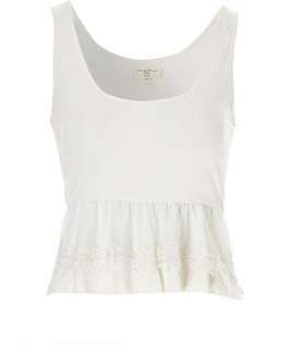 Off White (Cream) Tiered Lace Vest  205210811  New Look