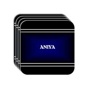 Personal Name Gift   ANIYA Set of 4 Mini Mousepad Coasters (black 