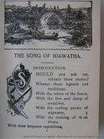 Antique 1898 Book Hiawatha by Longfellow w Illustrations of Native 