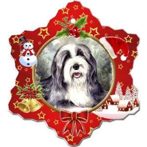  Bearded Collie Porcelain Holiday Ornament