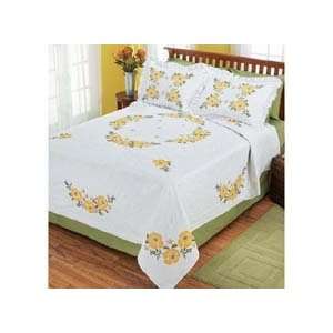  Yellow Roses Bed Quilt