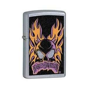 Zippo Harley Davidson Orange/Purple Skull & FlamesLighter (Silver, 5 1 