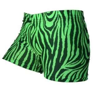   Green Zebra Volleyball Spandex Shorts 